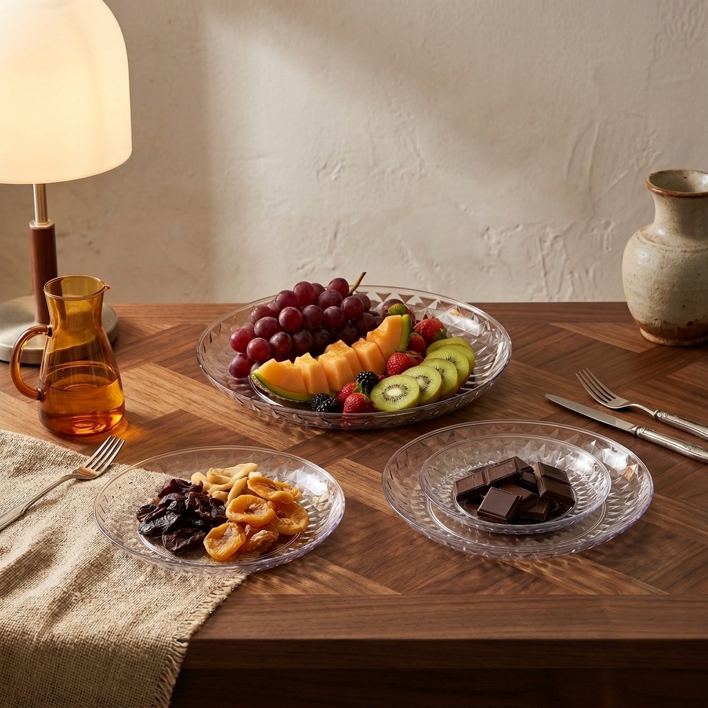 ถาดเสิร์ฟพลาสติกใส จานผลไม้ทรง - Food Platter Snacks บทวิจารณ์และราคา