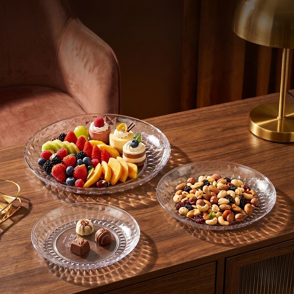 ถาดเสิร์ฟพลาสติกใส จานผลไม้ทรง - Food Platter Snacks บทวิจารณ์และราคา