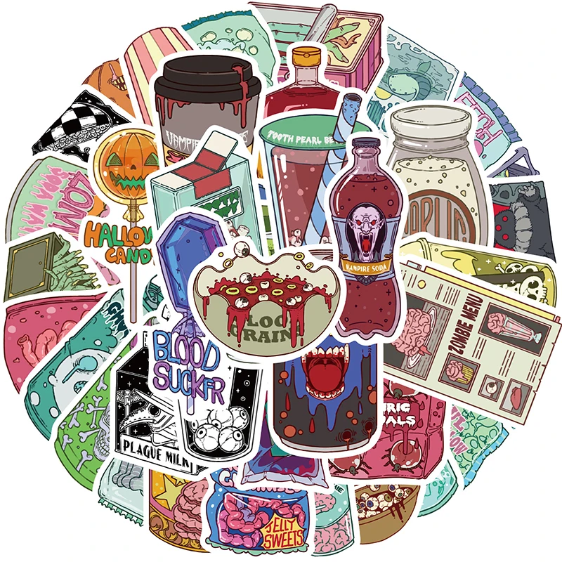สติกเกอร์อาหารซอมบี้ 50 ชิ้น ส - Zombie Snacks บทวิจารณ์และราคา