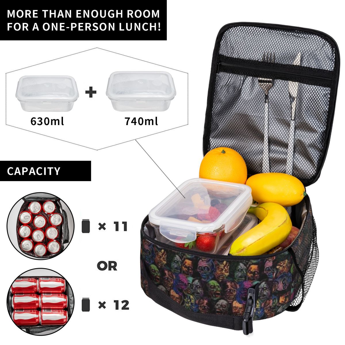 กระเป๋าใส่อาหารแบบมีฉนวนลายซอม - Zombie Snacks บทวิจารณ์และราคา
