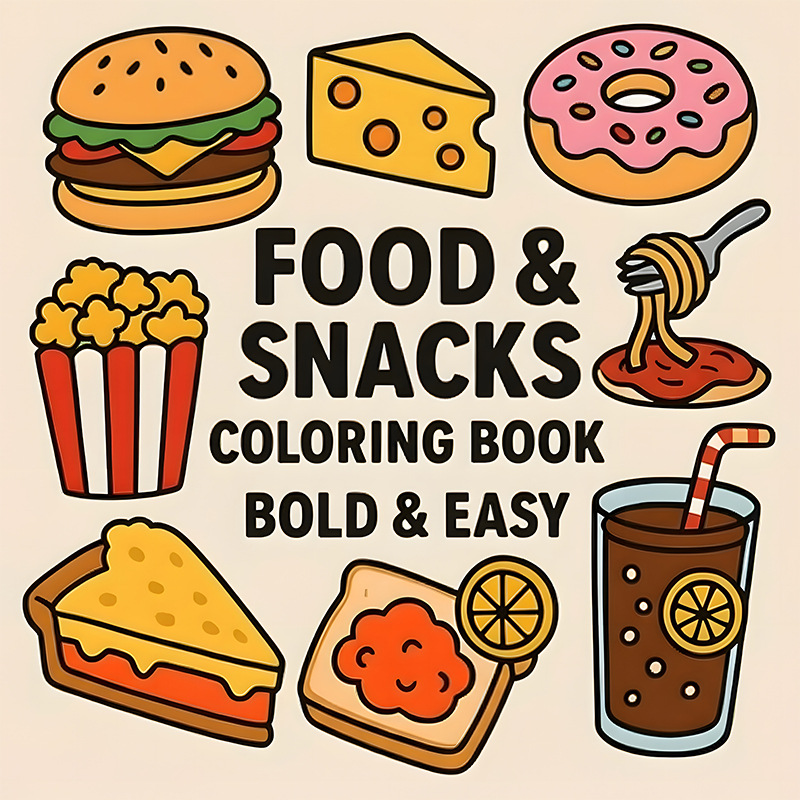 สมุดระบายสีธีมอาหารและขนมขบเคี - Food Snacks Drawing บทวิจารณ์และราคา