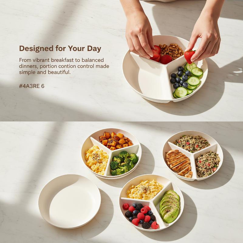 จานอาหารแบ่ง 3 ช่อง รูปทรงตะแก - Food Platter Snacks บทวิจารณ์และราคา